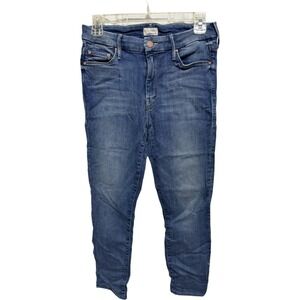 Mother Jeans The Looker Crop Make Me Size 27 Medium Wash Denim Skinny